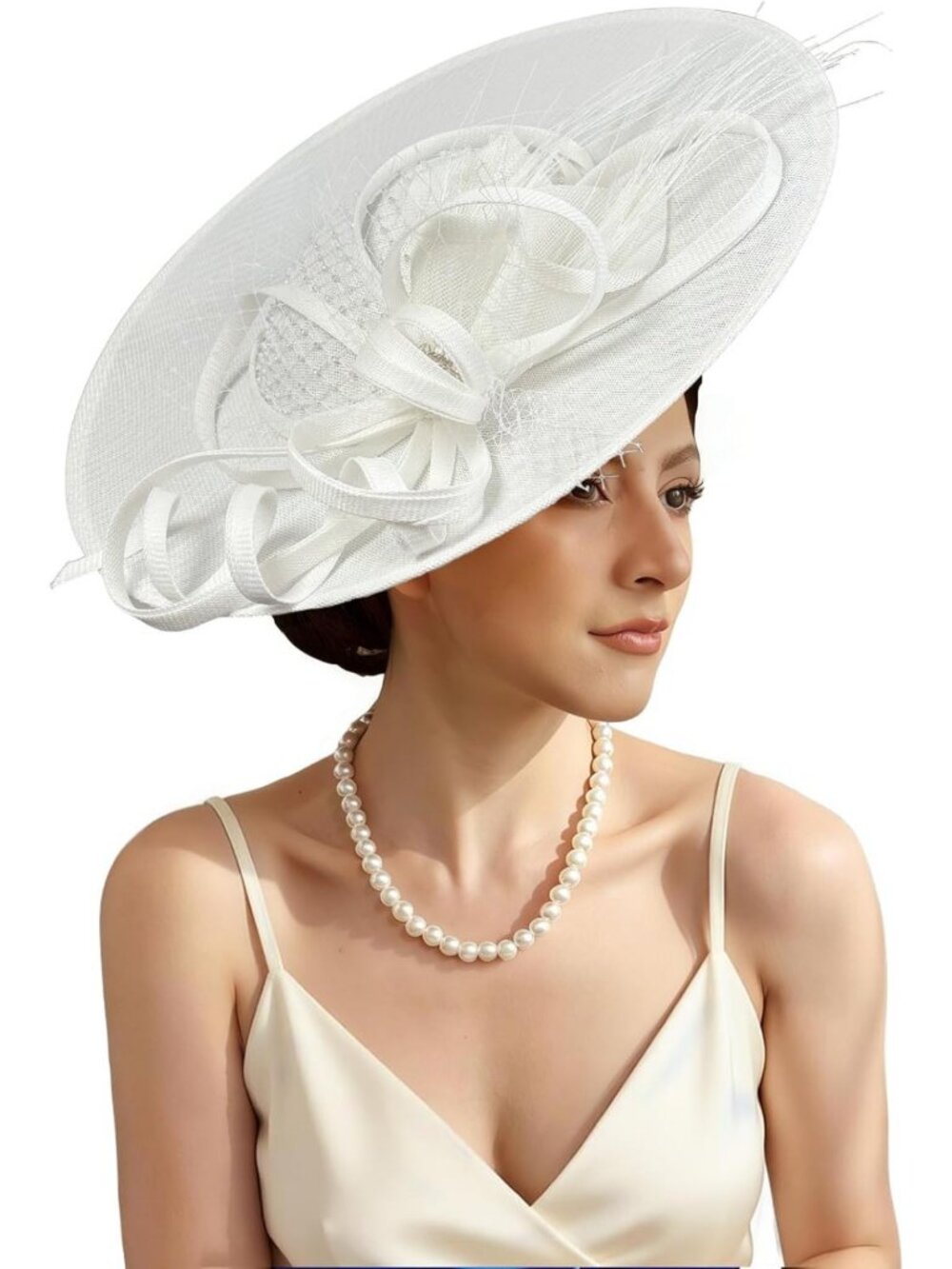 Elegant Flower Mesh Fascinator Hat with Feathers for Weddings, Derby & Tea